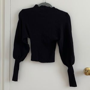 Zara Black Statement Sleeve Sweater